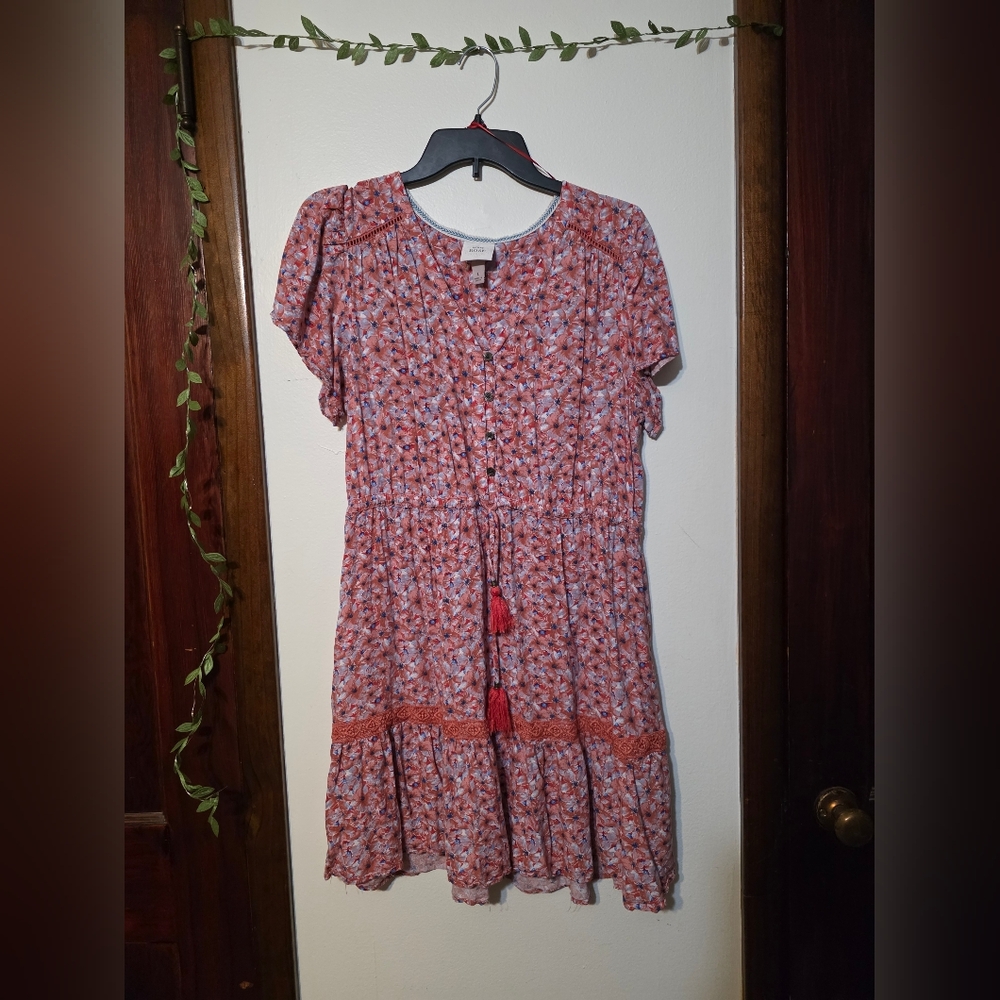 Knox Rose Floral Red and Blue Midi Dress